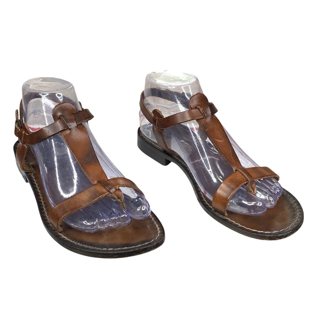 IL Bisonte Women’s Brown Leather Slingback Sandals Size 39 US 7.5 - Picture 5 of 12